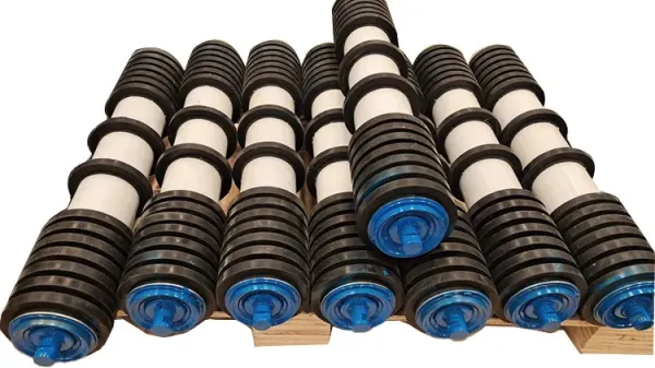 rubber disc return roller for belt conveyor