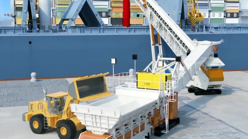 Mobile Hopper Feeder to Mobile Ship Loader